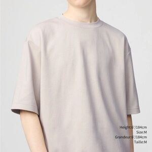 Uniqlo U AIRism Cotton Oversized T-Shirt Half Sleeve CrewNeck Grey Men’s Medium